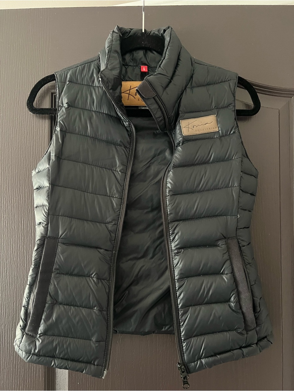 Konia Equestrian Down Feather Black Puffer Vest